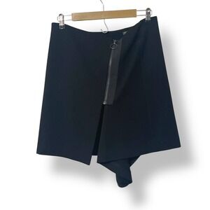 J.McLaughlin Goth Office Casual  Black Asymmetrical Zip Front‎ Skirt  Womens  8
